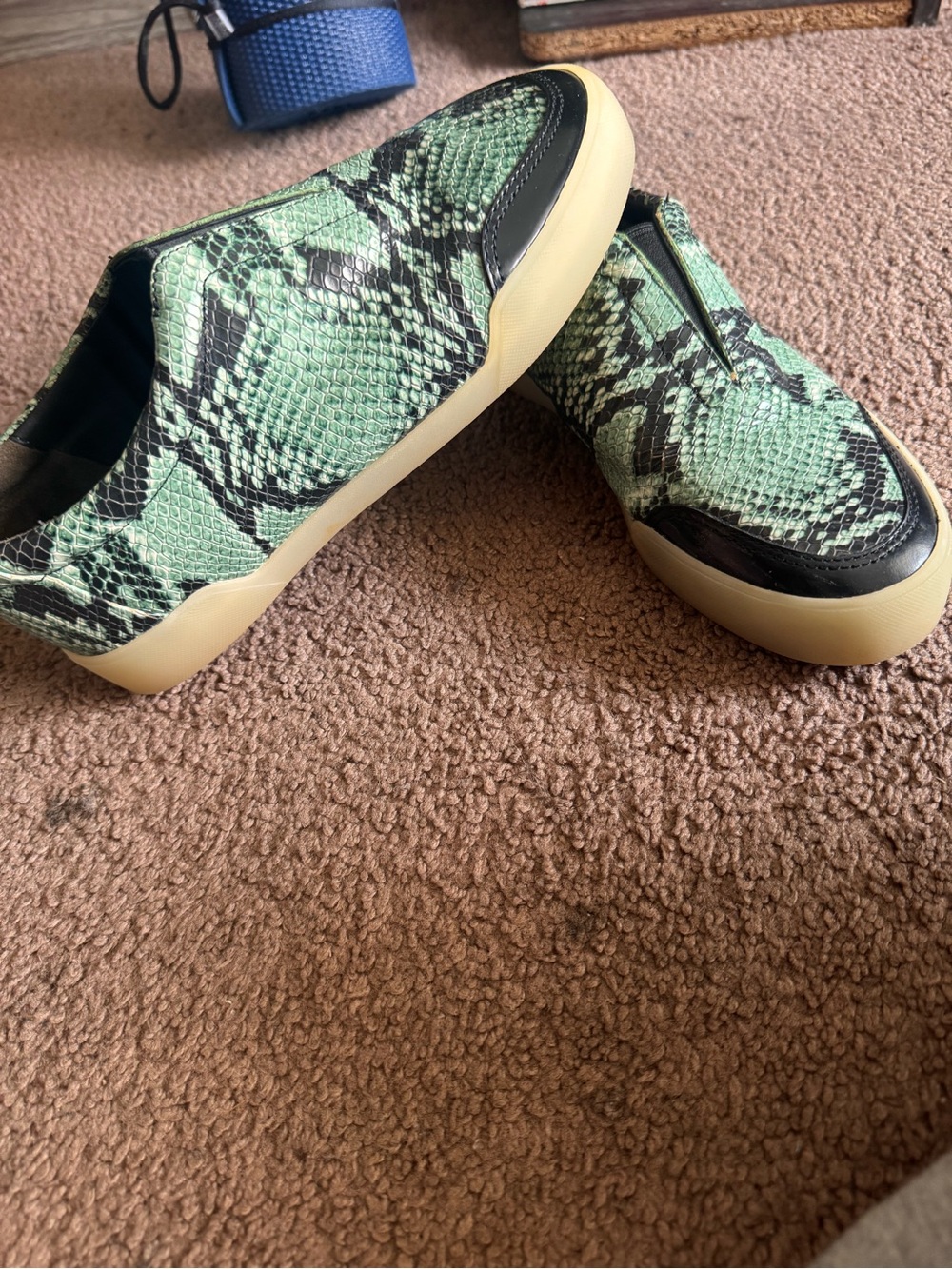 green/black python-embossed leather Morgan slip-on sneakers by 3.1 Phillip Lim